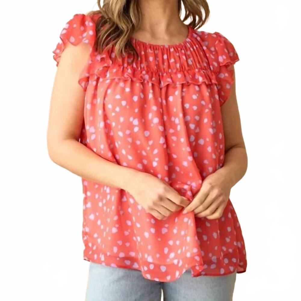 NEW HAILEY & CO polka dot top - plus in red